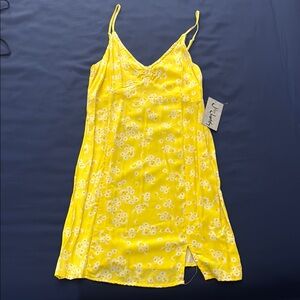 Yellow Floral Slip Dress